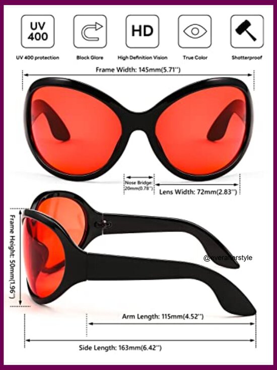 Oversized Oval Wrap Around Sunglasses with UV400 Protection main image 5